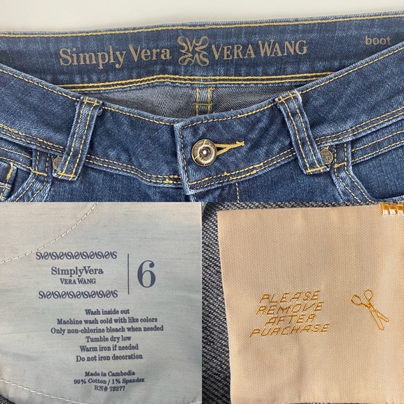 Simply Vera Vera Wang Boot Mid Rise Jean Size 6 - Picture 8 of 8